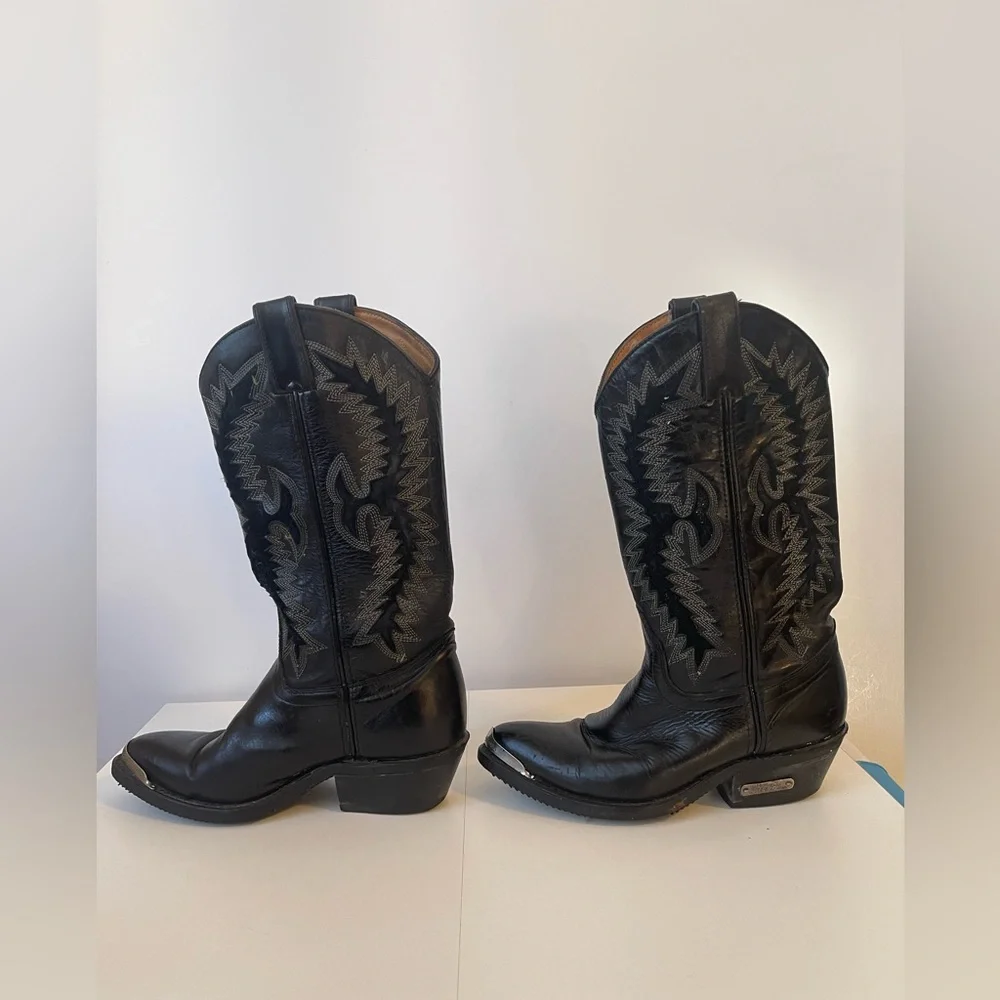 Vintage Harley Davidson Black Cowboy Boots Men’s 6.5